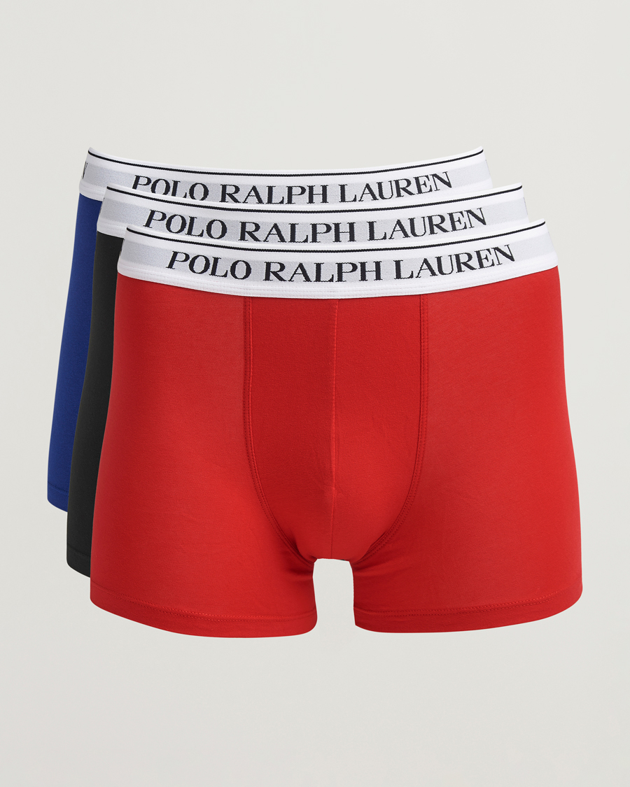 Men | Underwear & Socks | Polo Ralph Lauren | 3-Pack Trunk RL Red/Heritage Royal/Black