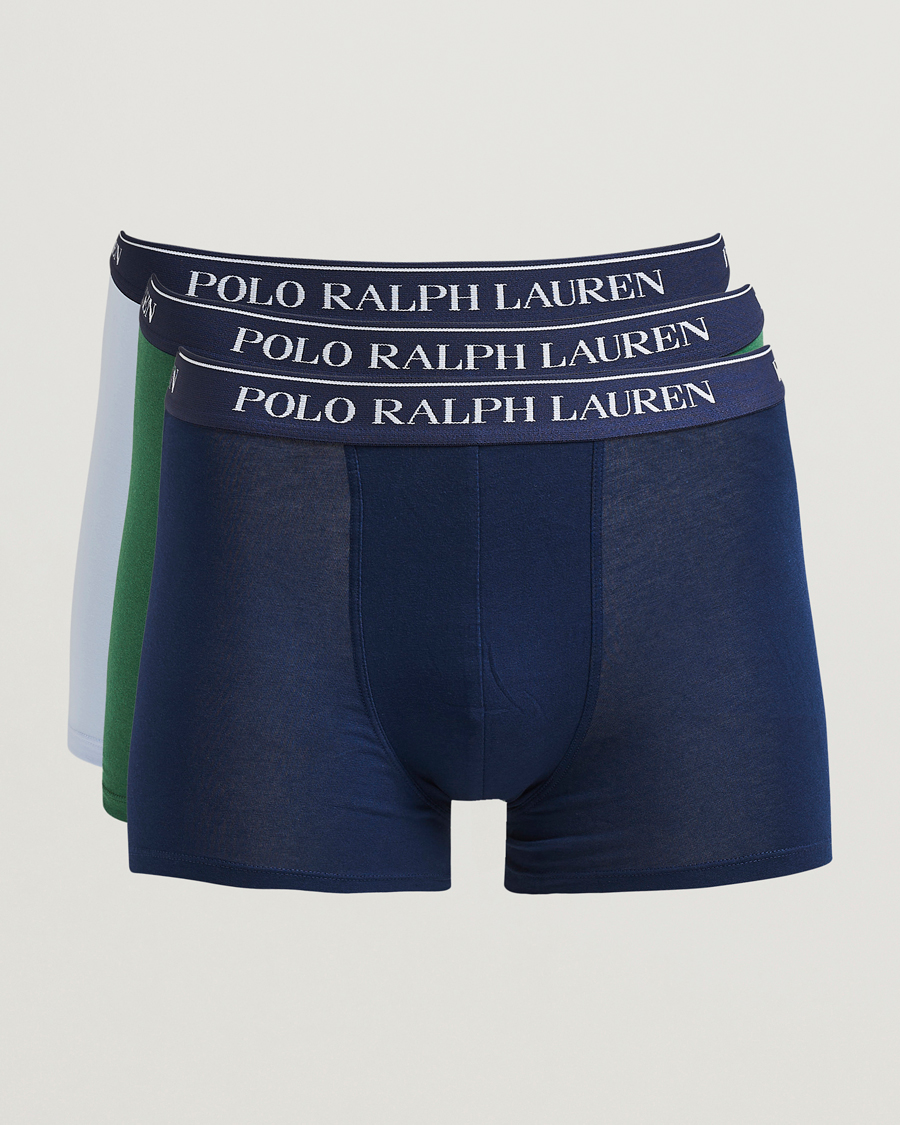 Men | Underwear & Socks | Polo Ralph Lauren | 3-Pack Trunk Blue/Green/Navy