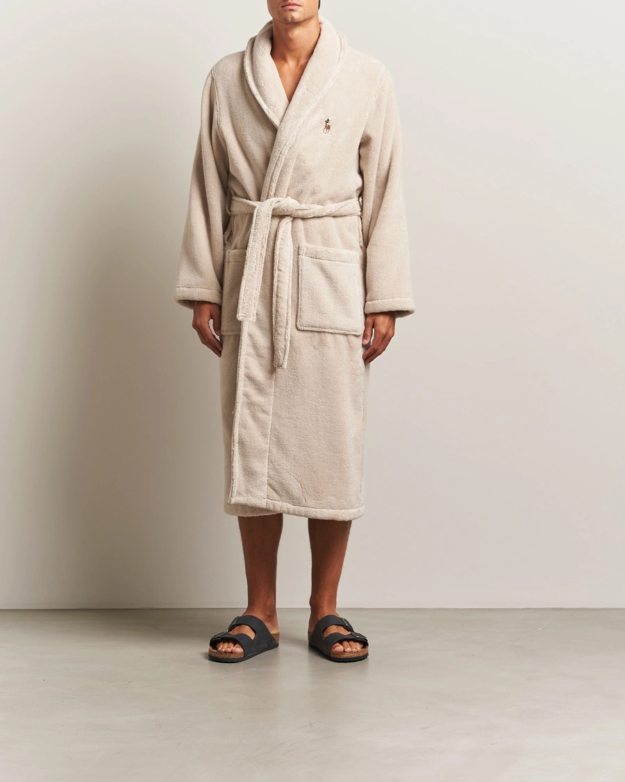 Men | Pyjamas & Robes | Polo Ralph Lauren | Cotton Terry Robe Khaki Stone