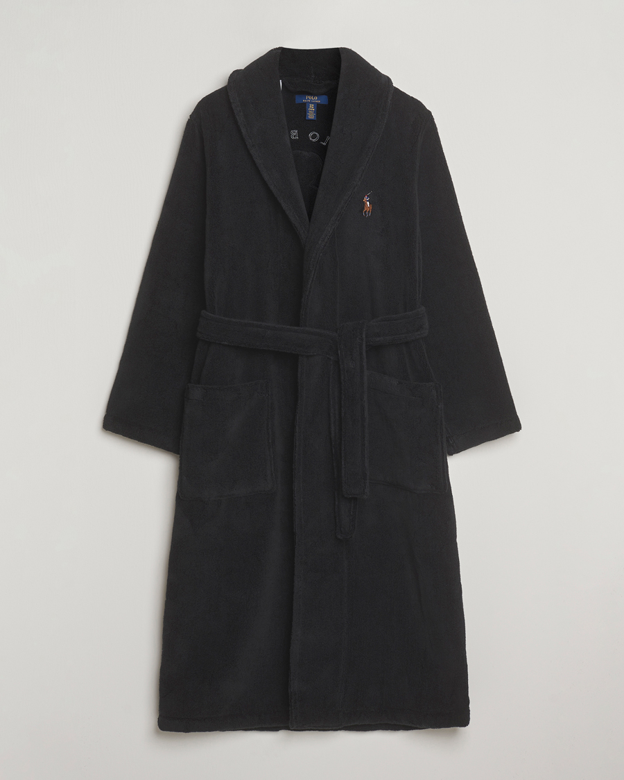 Men | Pyjamas & Robes | Polo Ralph Lauren | Cotton Terry Bear Robe Polo Black
