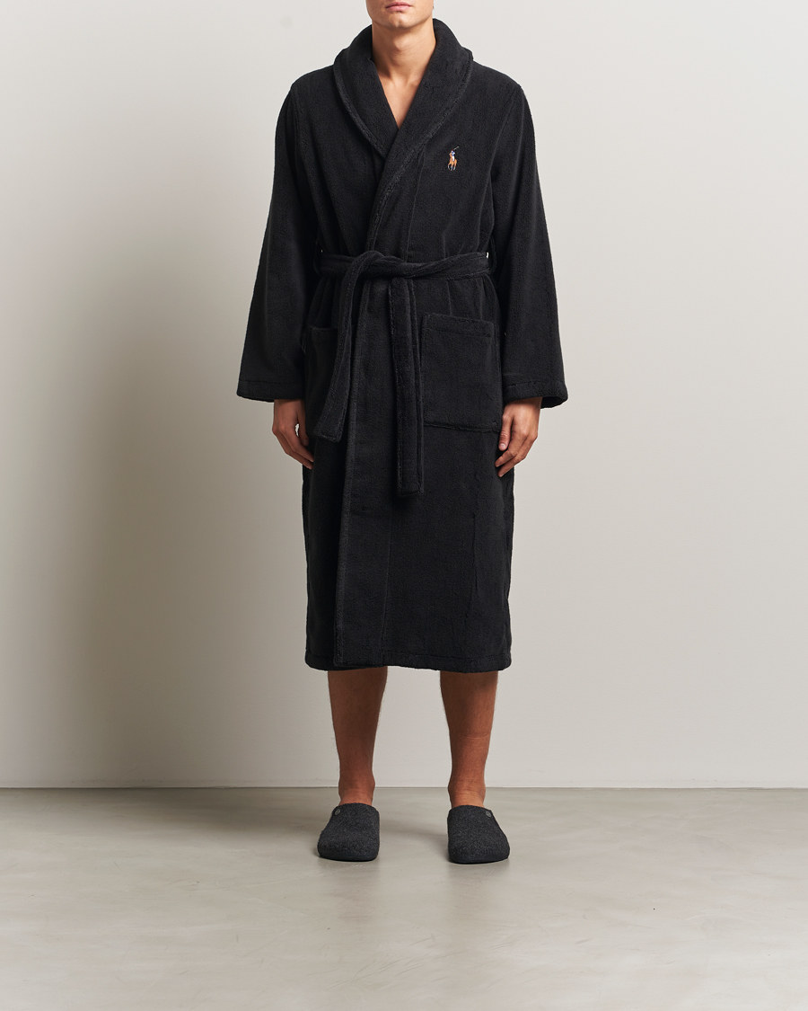 Polo Ralph Lauren Cotton Terry Bear Robe Polo Black at CareOfCarl.com