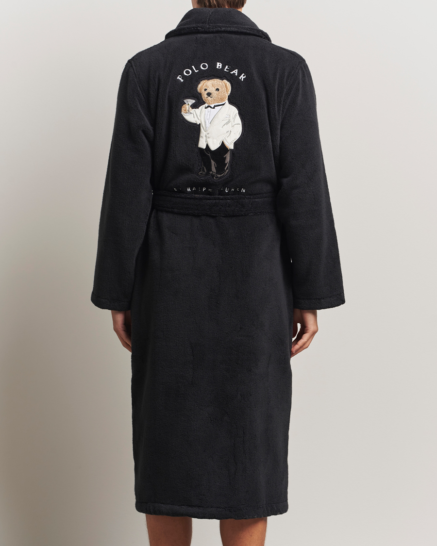 Men | Pyjamas & Robes | Polo Ralph Lauren | Cotton Terry Bear Robe Polo Black