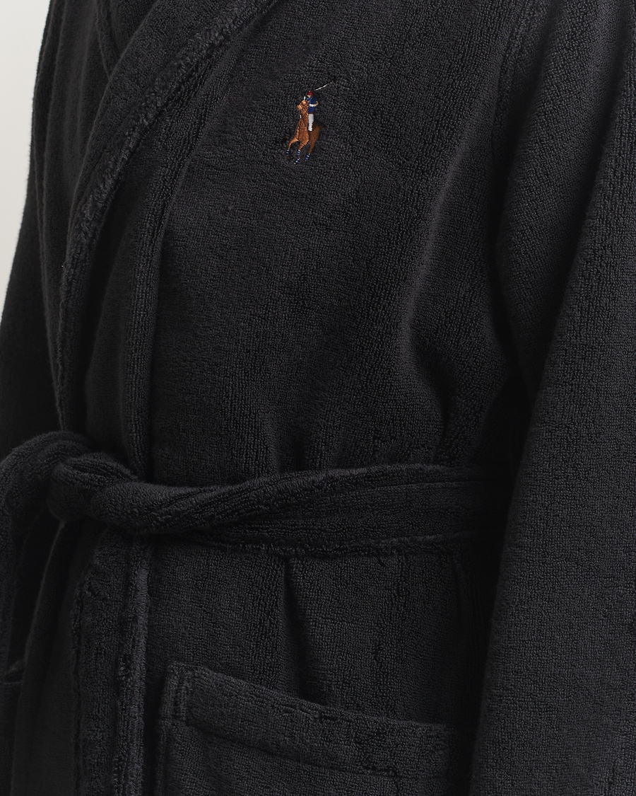 Men | Pyjamas & Robes | Polo Ralph Lauren | Cotton Terry Bear Robe Polo Black