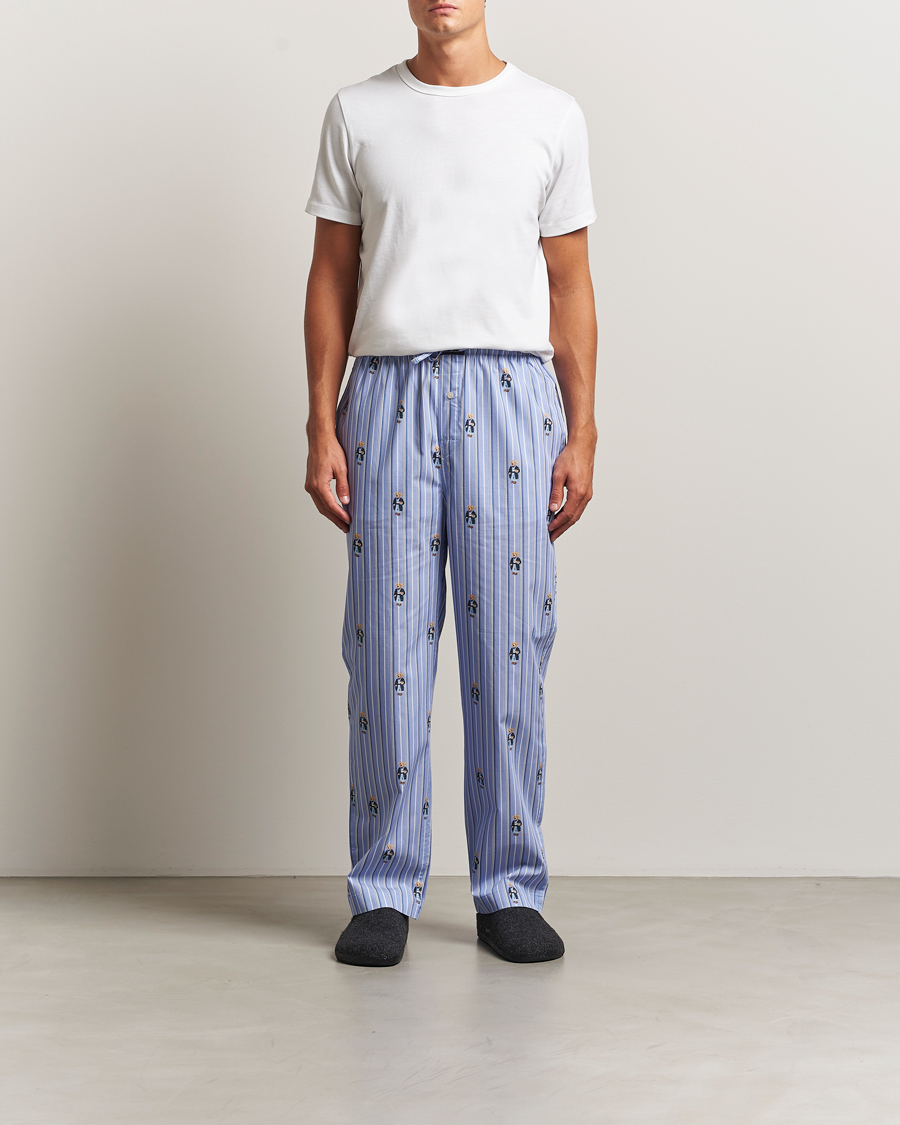 Men | Pyjamas & Robes | Polo Ralph Lauren | Cotton Striped Pyjama Pants Blue