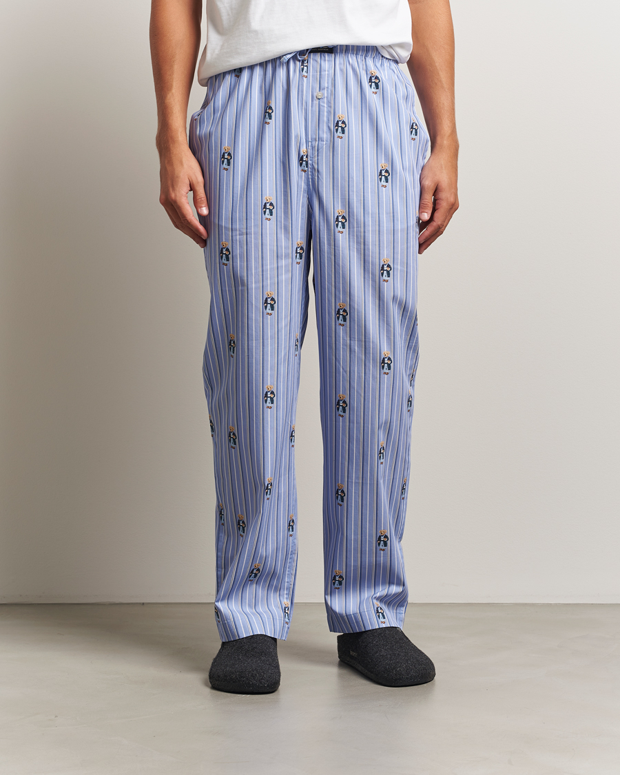 Men | Pyjamas & Robes | Polo Ralph Lauren | Cotton Striped Pyjama Pants Blue