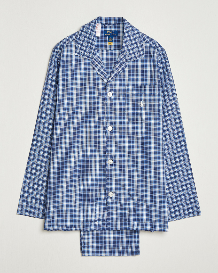 Men | Pyjamas & Robes | Polo Ralph Lauren | Cotton Checked Pyjama Set Navy