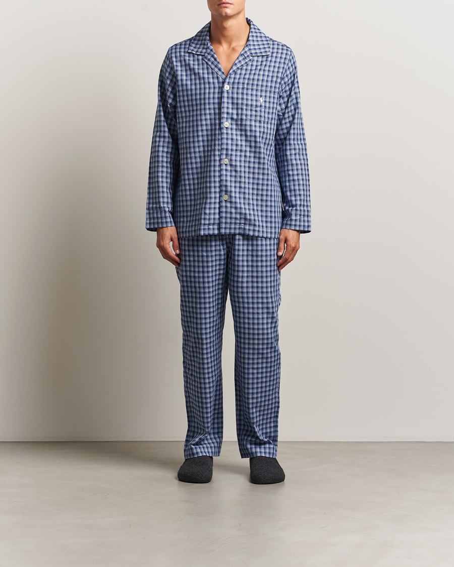 Men | Pyjamas & Robes | Polo Ralph Lauren | Cotton Checked Pyjama Set Navy