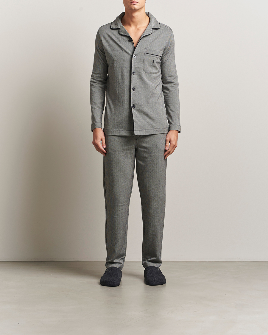 Men | Pyjamas & Robes | Polo Ralph Lauren | Cotton Lounge Set Black/Cream