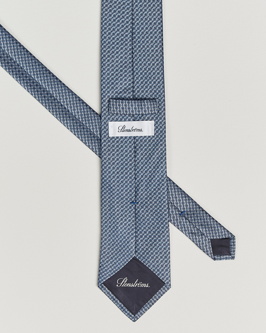 Men | Stenströms Woven Silk Tie 7,5cm Navy | Stenströms | Woven Silk Tie 7,5cm Navy