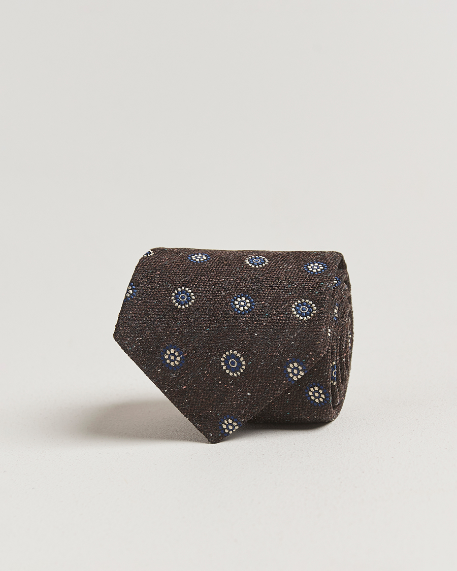 Men | Ties | Stenströms | Woven Silk Tie 7,5cm Brown