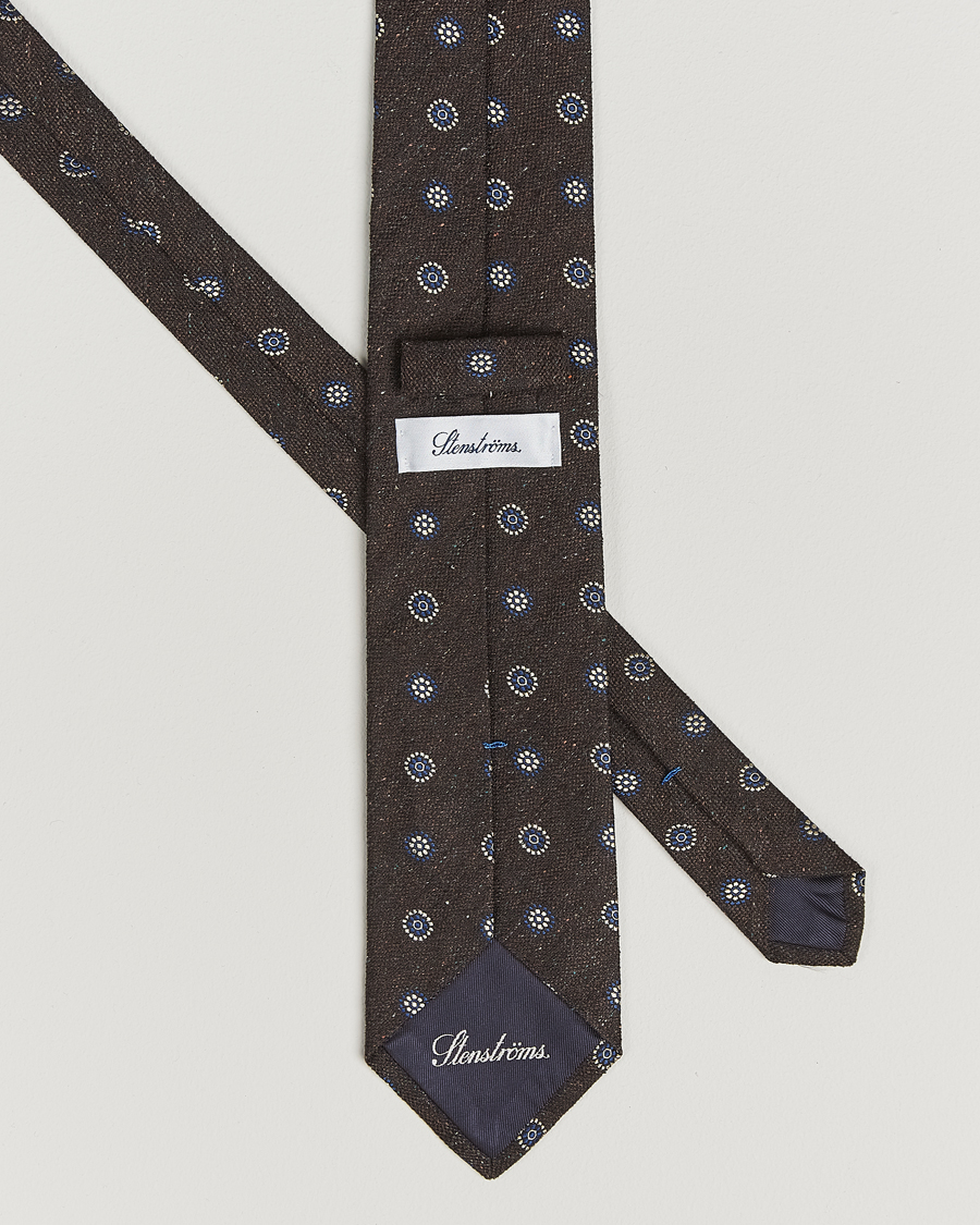 Men | Ties | Stenströms | Woven Silk Tie 7,5cm Brown