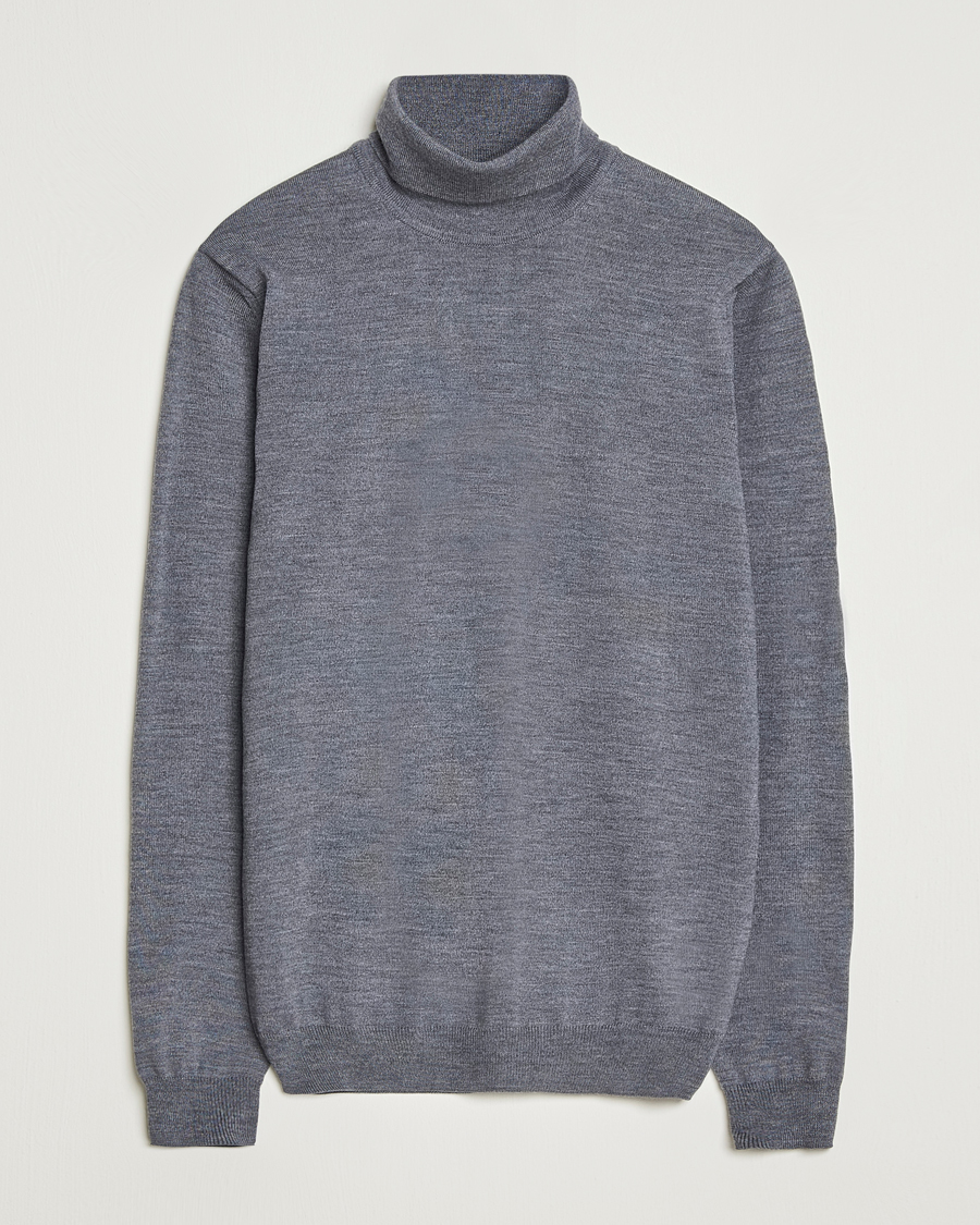 Men | Sweaters & Knitwear | Stenströms | Merino Rollneck Grey