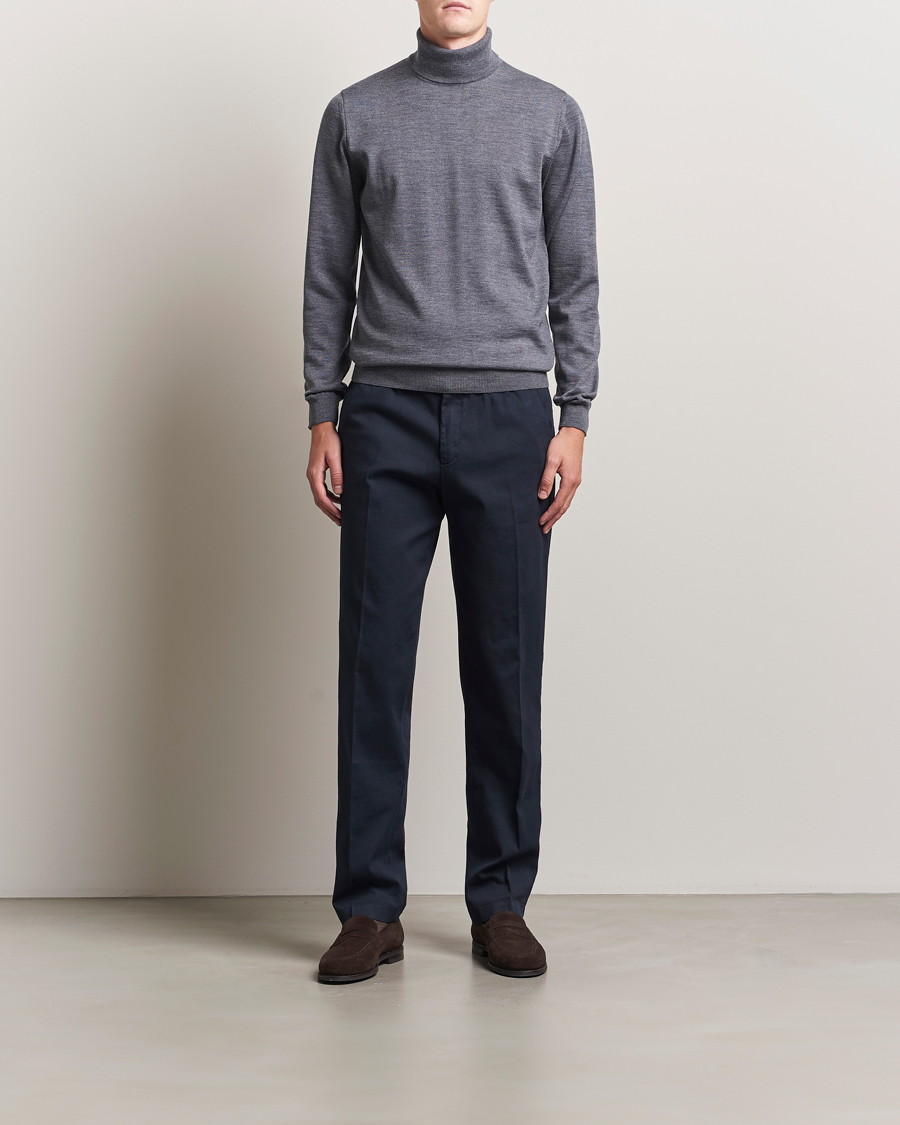 Men | Sweaters & Knitwear | Stenströms | Merino Rollneck Grey