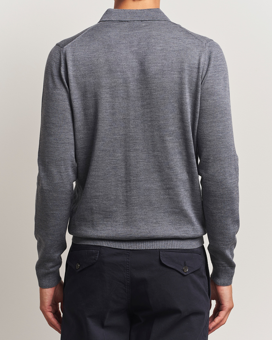 Men | Sweaters & Knitwear | Stenströms | Merino Polo Grey