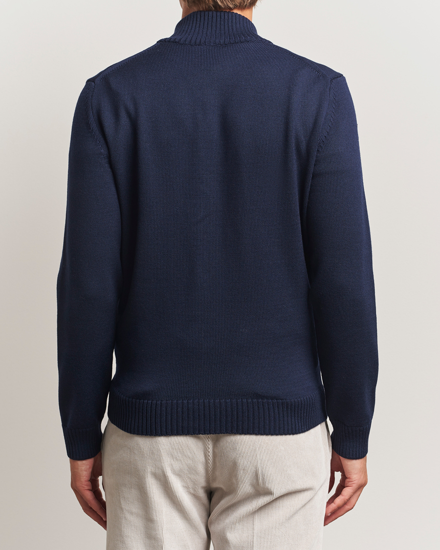 Men | Sweaters & Knitwear | Stenströms | Chunky Knitted Merino Cardigan Navy