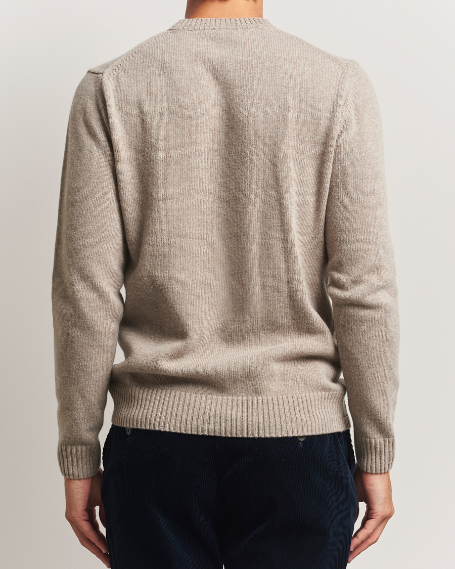 Men | Sweaters & Knitwear | Stenströms | Brushed Merino Crew Neck Light Brown