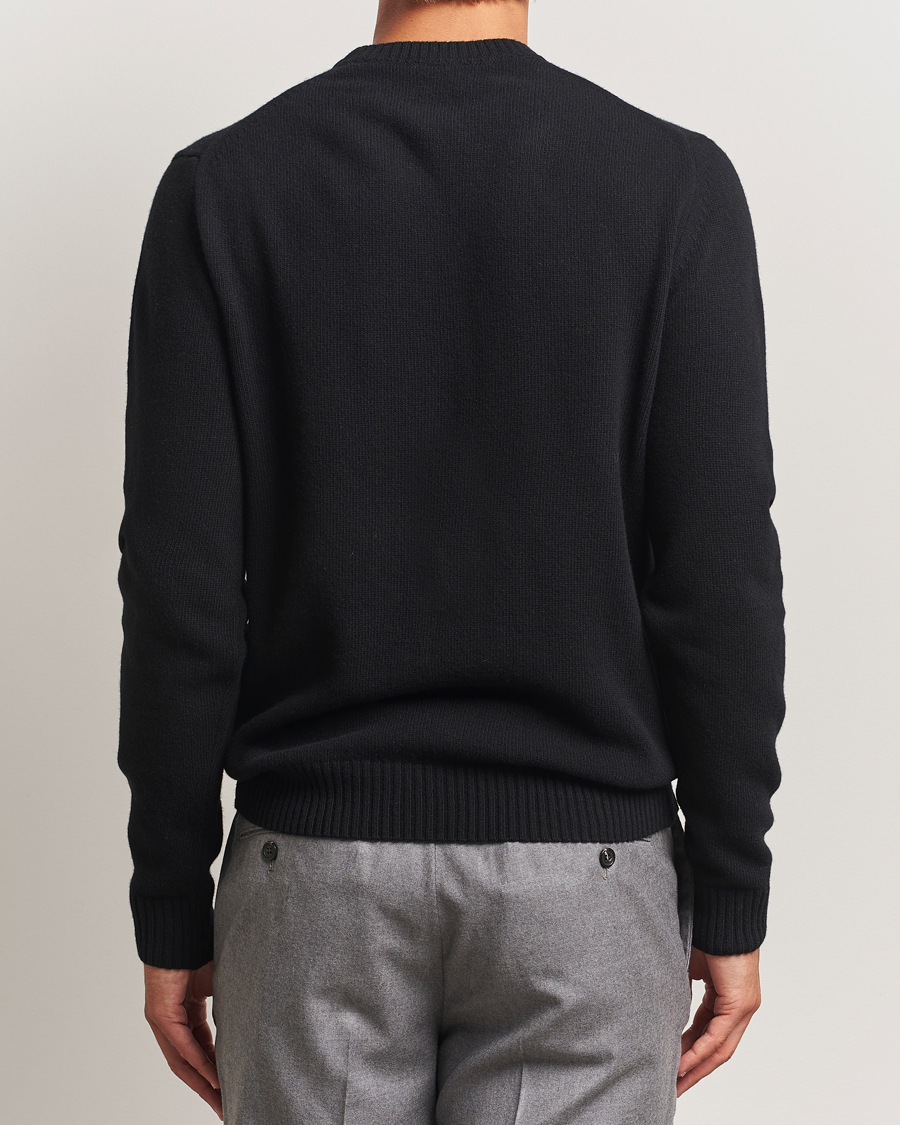 Men | Sweaters & Knitwear | Stenströms | Brushed Merino Crew Neck Black