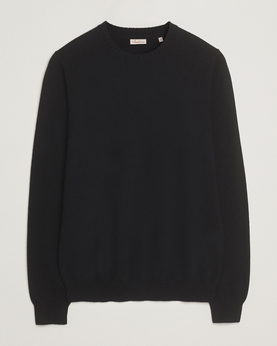 Men | Sweaters & Knitwear | Stenströms | Cashmere Crewneck Black