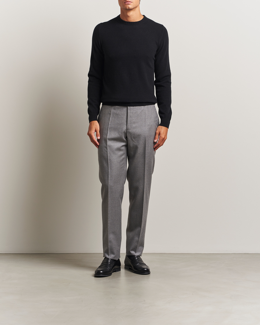 Men | Sweaters & Knitwear | Stenströms | Cashmere Crewneck Black