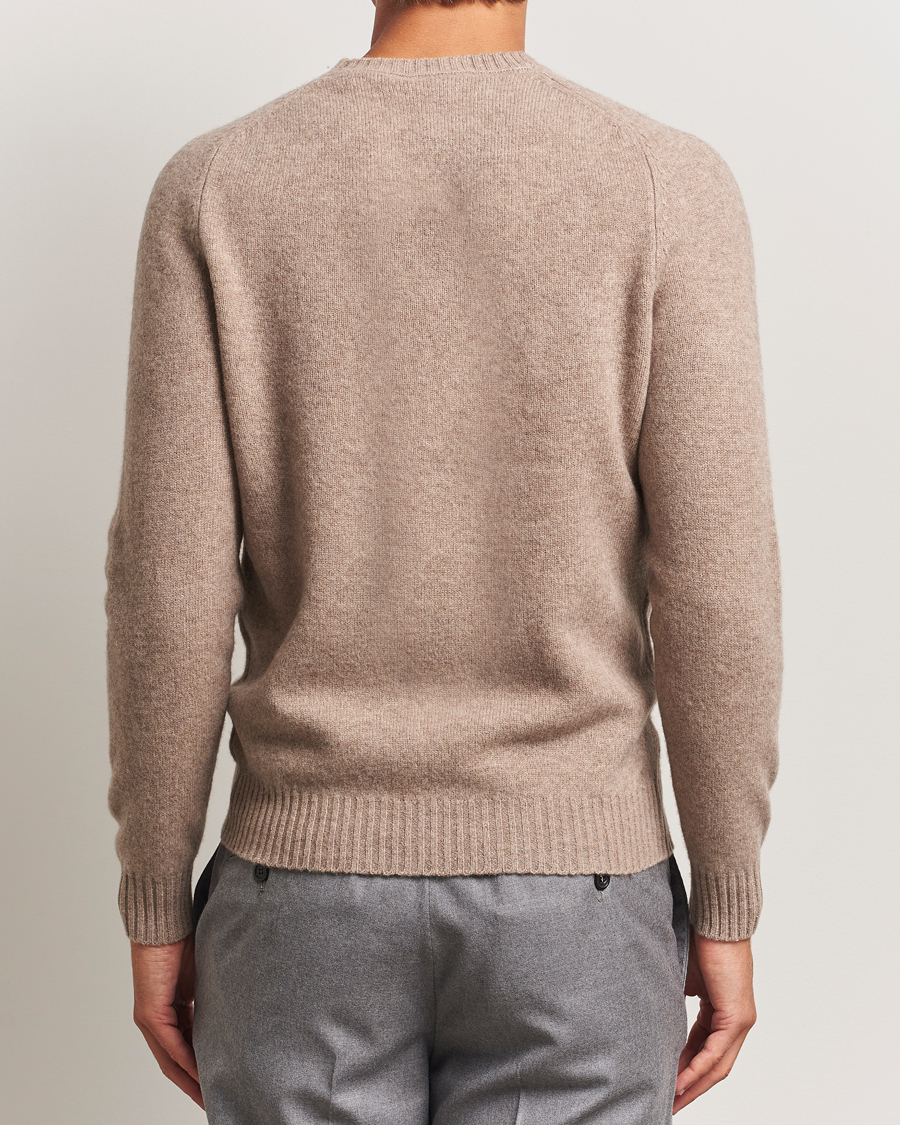 Men | Sweaters & Knitwear | Stenströms | Knitted Yak/Merino Crew Neck Light Brown