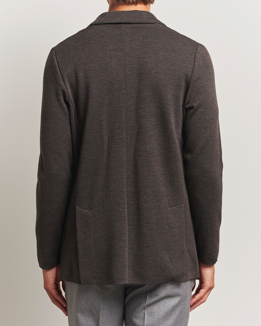 Men | Blazers | Stenströms | Milano Knitted Merino Blazer Dark Brown