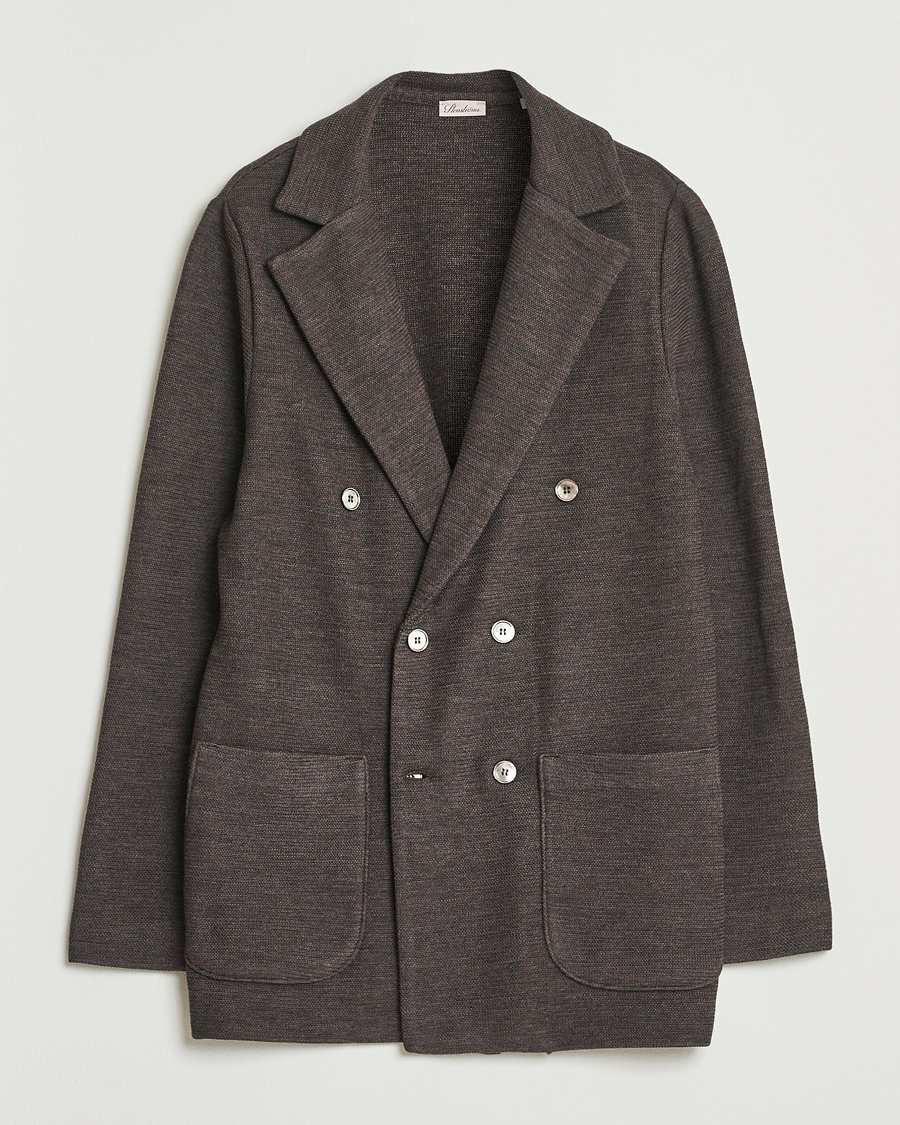 Men | Blazers | Stenströms | Milano Knitted DB Textured Blazer Dark Brown
