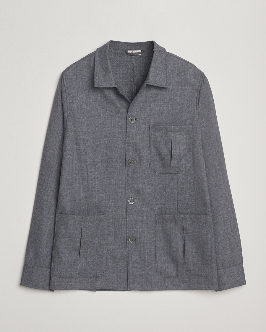 Men | Shirts | Stenströms | Wool Overshirt Grey