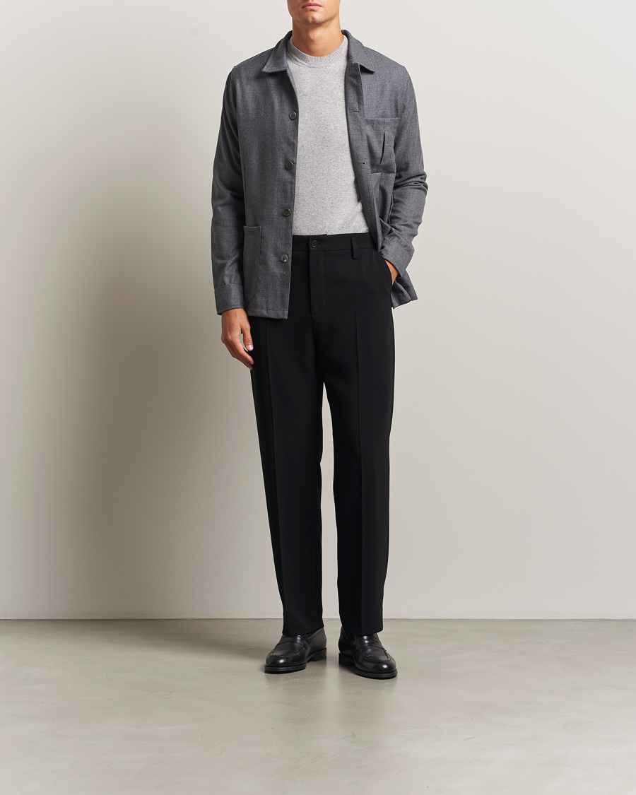 Men | Shirts | Stenströms | Wool Overshirt Grey