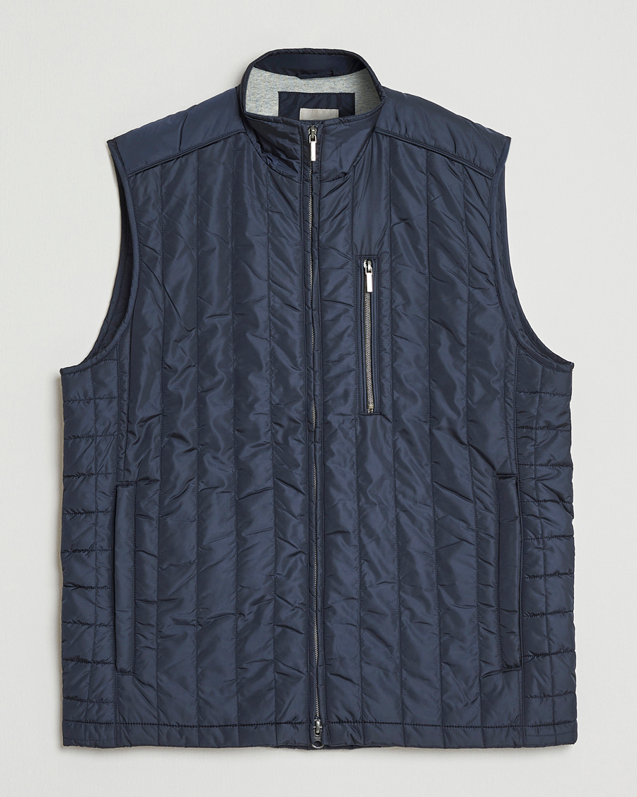 Men | Gilets | Stenströms | Nylon Quilted Light Padded Vest Navy