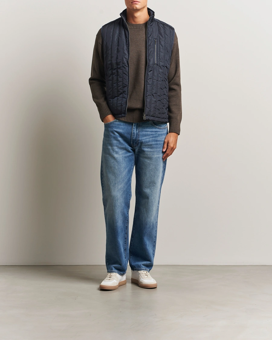 Men | Gilets | Stenströms | Nylon Quilted Light Padded Vest Navy