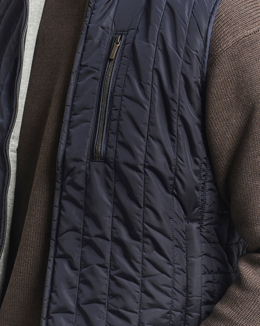 Men | Gilets | Stenströms | Nylon Quilted Light Padded Vest Navy
