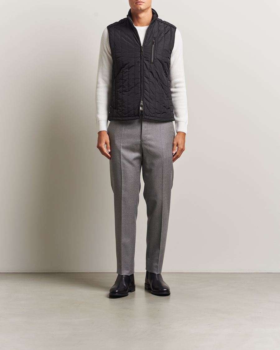 Men | Gilets | Stenströms | Nylon Quilted Light Padded Vest Black
