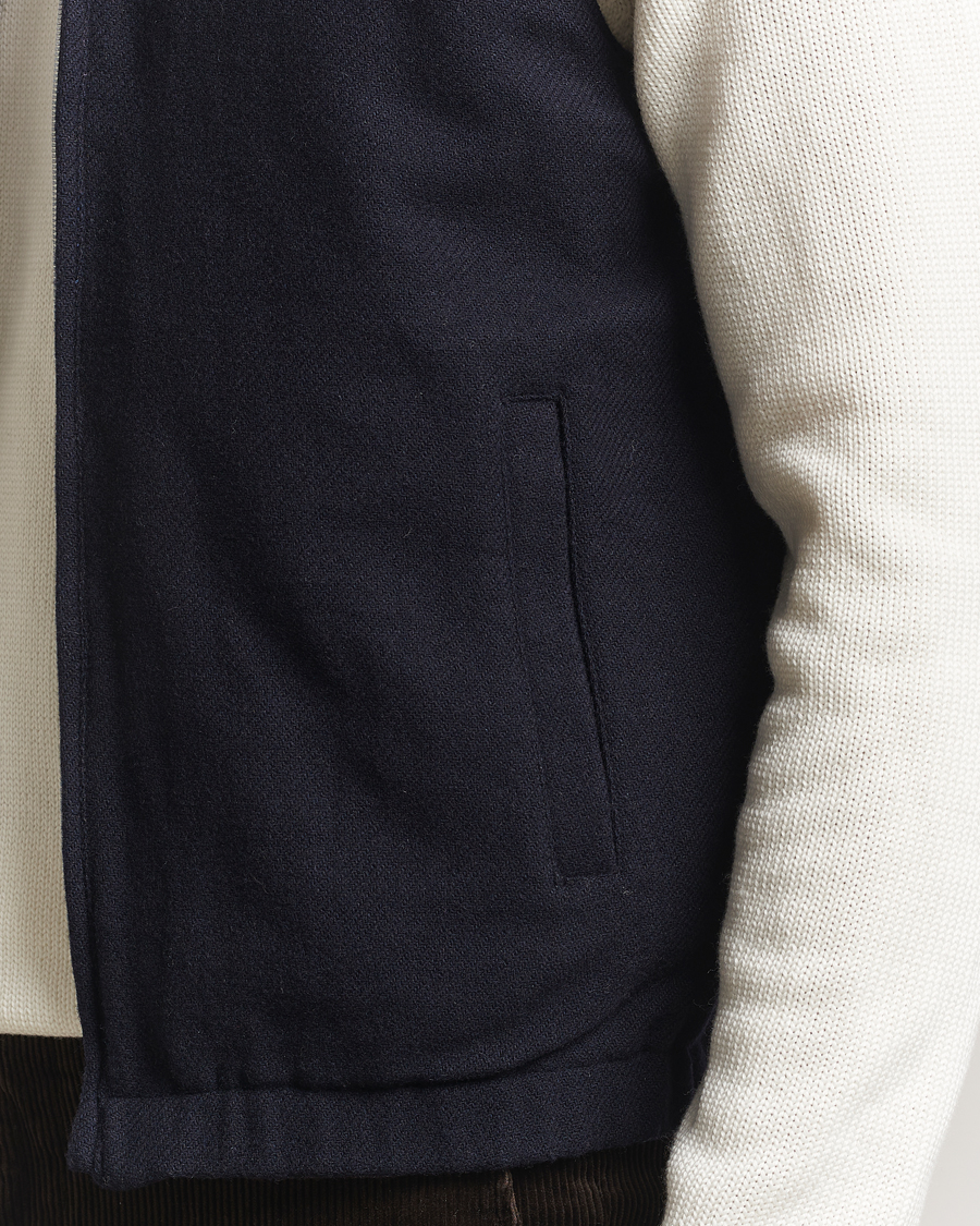 Men | Coats & Jackets | Stenströms | Reversible Wool Vest Navy
