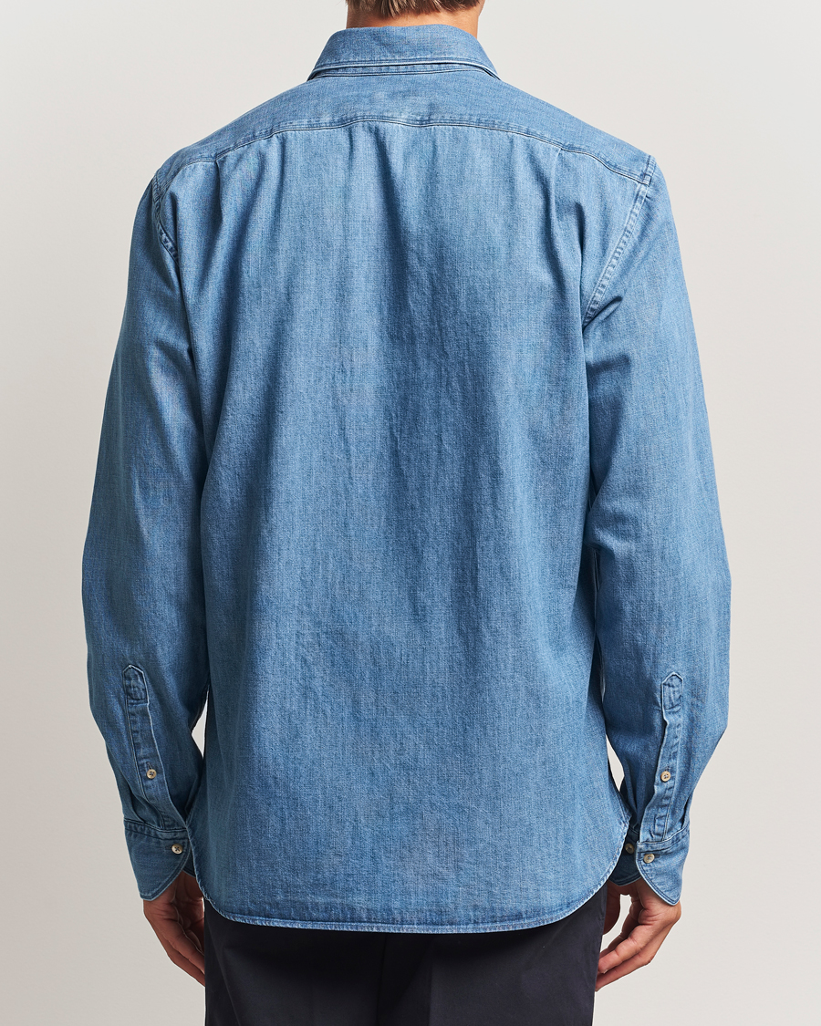 Men | Shirts | Stenströms | Regular Fit Pocket Denim Shirt Blue