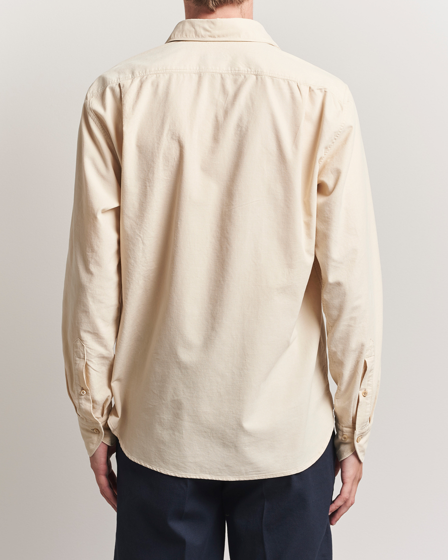Men | Shirts | Stenströms | Regular Fit Cut Away Cord Shirt Beige