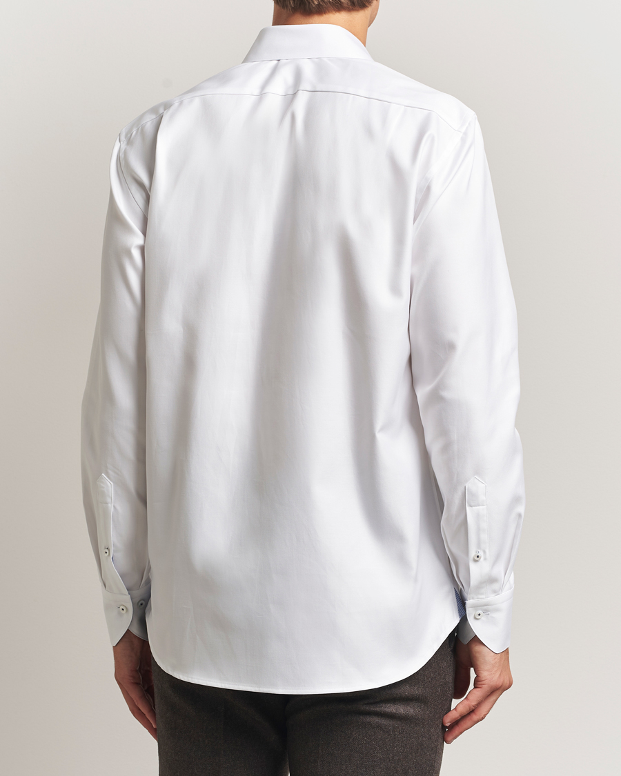 Men | Shirts | Stenströms | Regular Fit Superior Twill Contrast Shirt White
