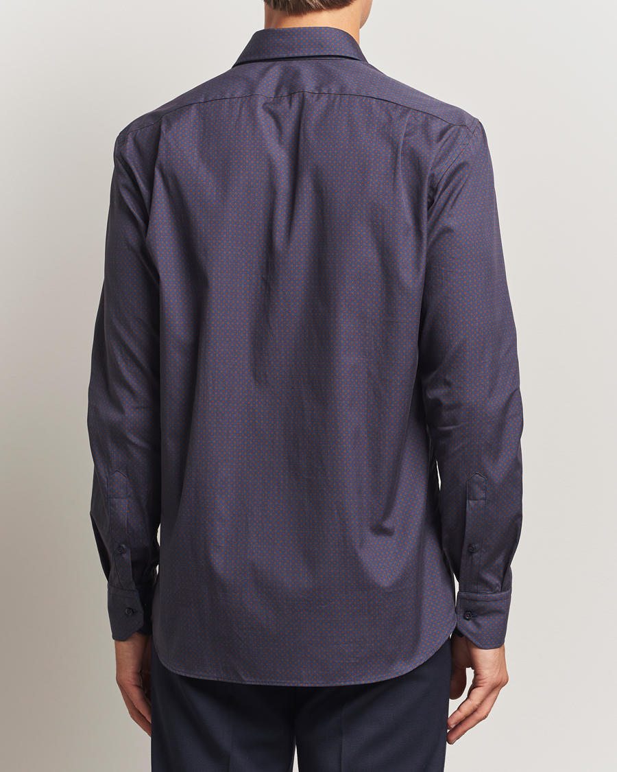 Men | Shirts | Stenströms | Regular Fit Cotton Printed Shirt Blue