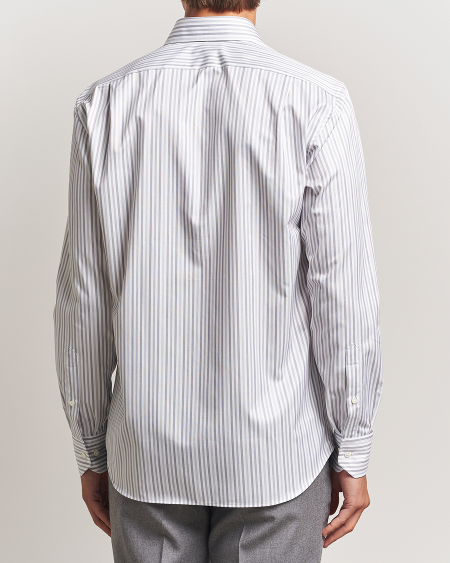 Men | Shirts | Stenströms | Regular Fit Striped Cut Away Shirt Grey
