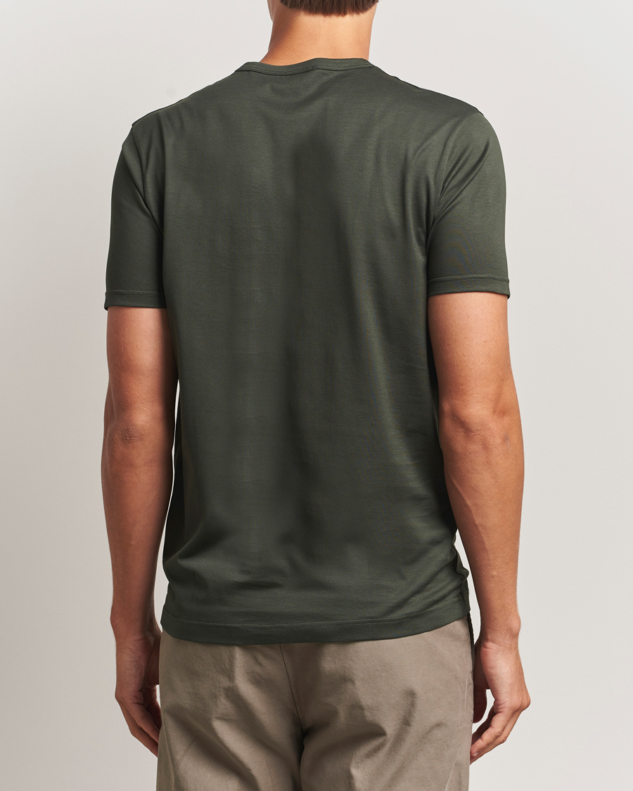 Men | T-Shirts | Sunspel | Crew Neck Q82 Cotton T-Shirt Dark Green