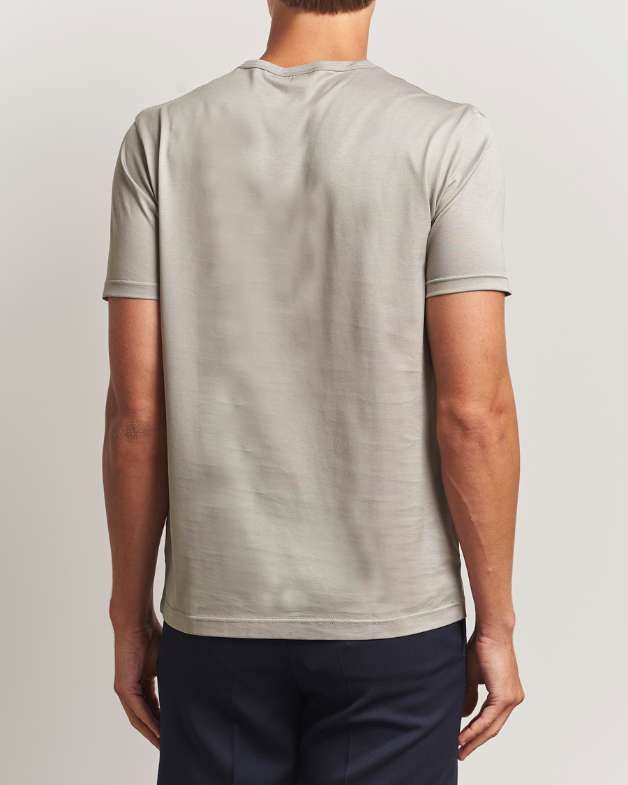 Men | T-Shirts | Sunspel | Crew Neck Q82 Cotton T-Shirt Fog