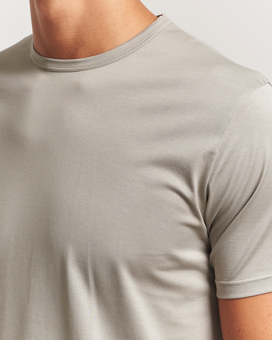 Men | T-Shirts | Sunspel | Crew Neck Q82 Cotton T-Shirt Fog