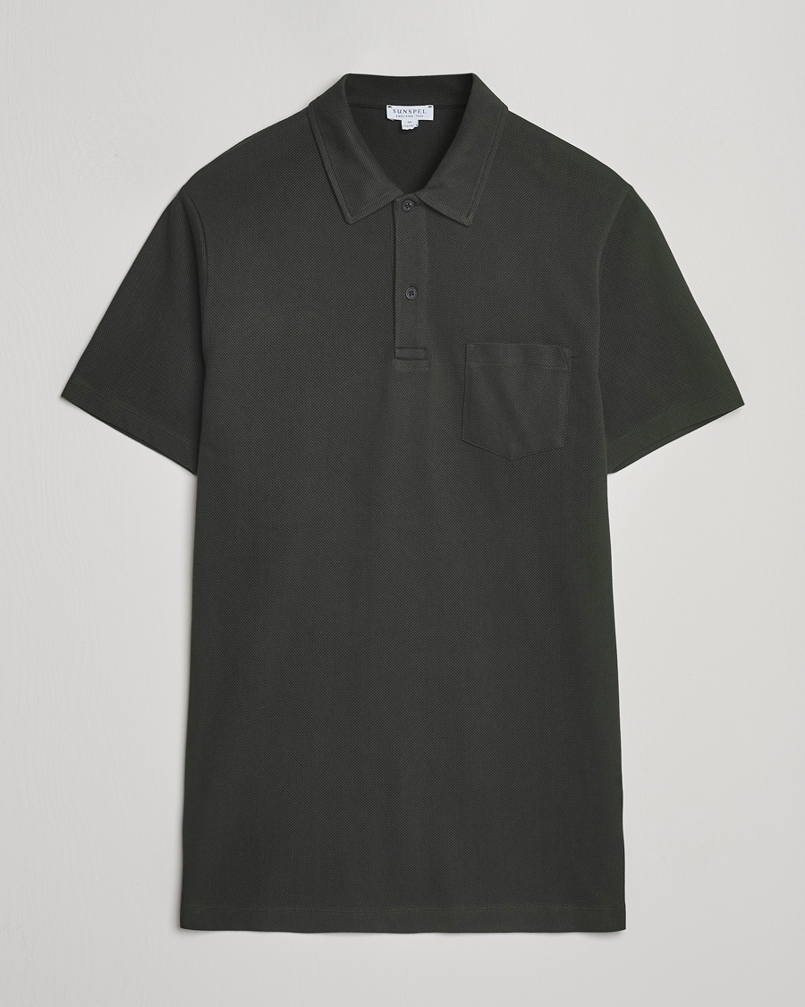 Men | Polo Shirts | Sunspel | Riviera Polo Shirt Dark Green
