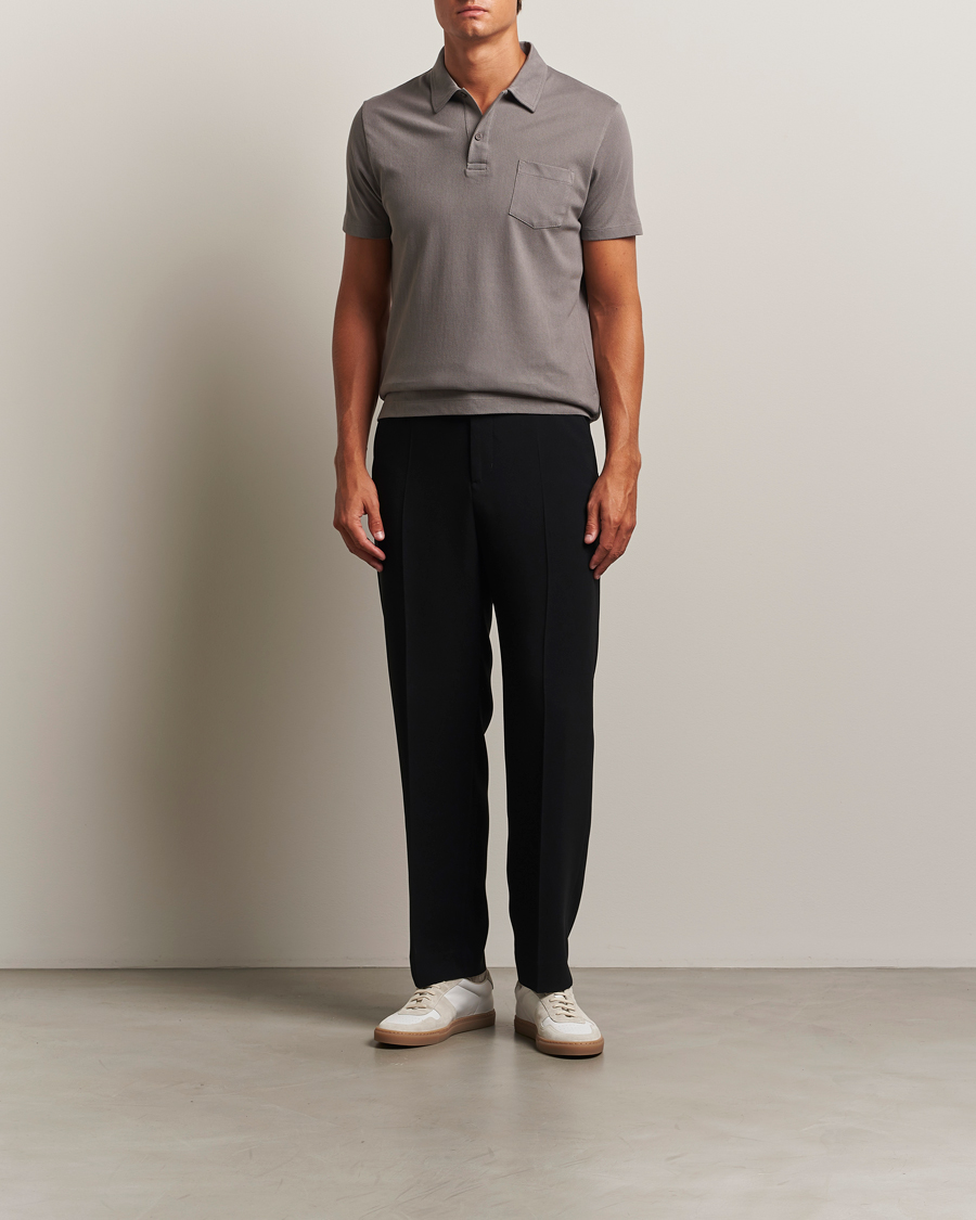 Men | Polo Shirts | Sunspel | Riviera Polo Shirt Iron Grey