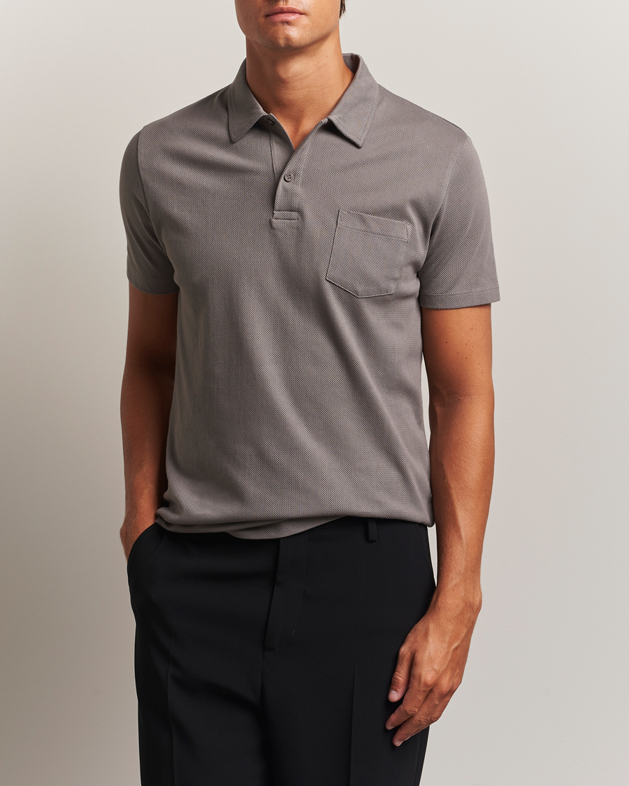 Men | Polo Shirts | Sunspel | Riviera Polo Shirt Iron Grey
