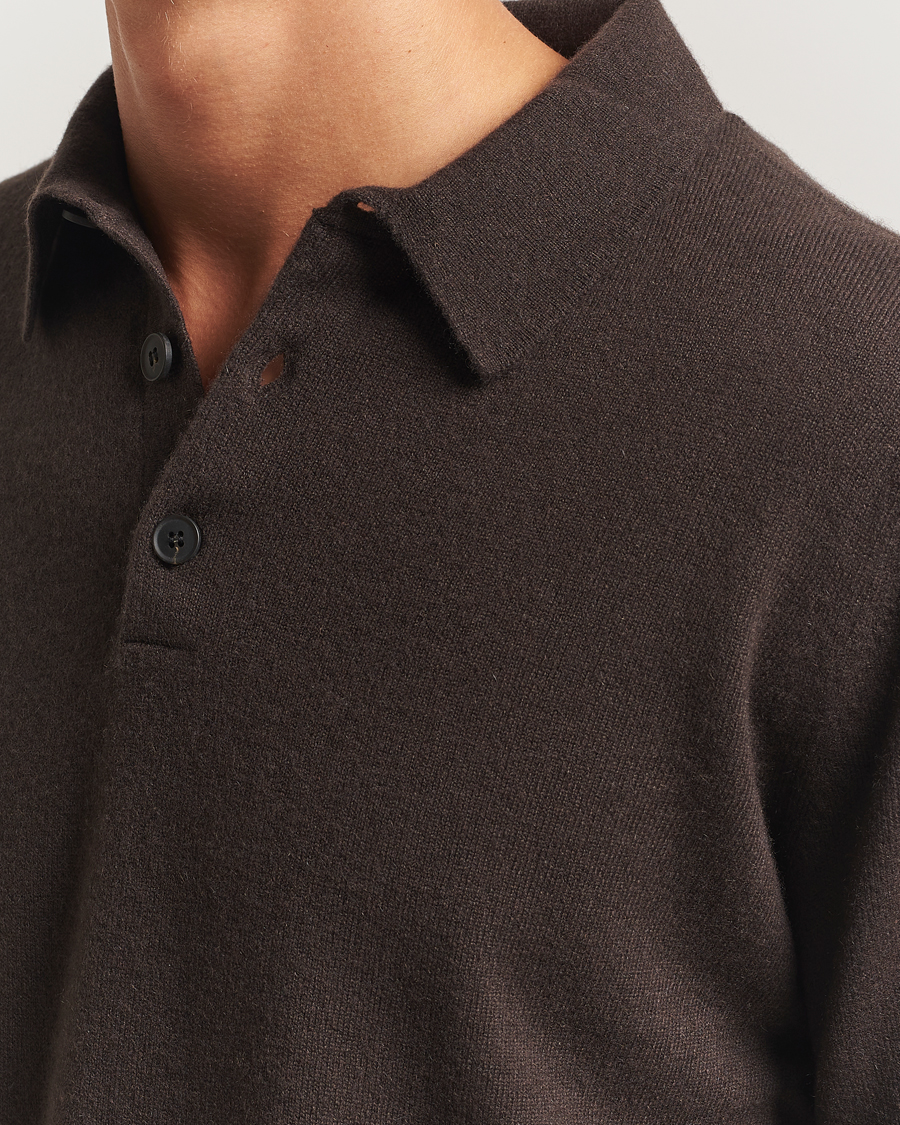 Men | Sweaters & Knitwear | Sunspel | Cashmere Polo Truffle