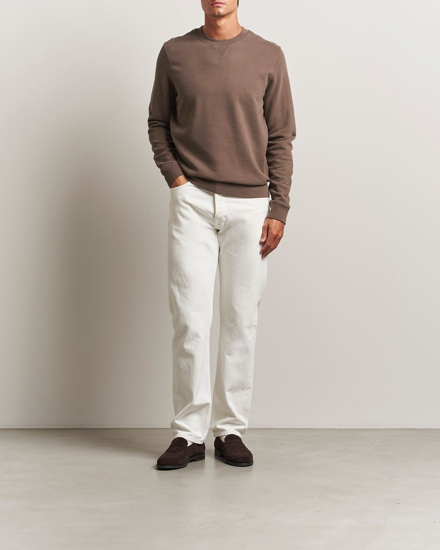 Men | Sweaters & Knitwear | Sunspel | Loopback Sweatshirt Bark