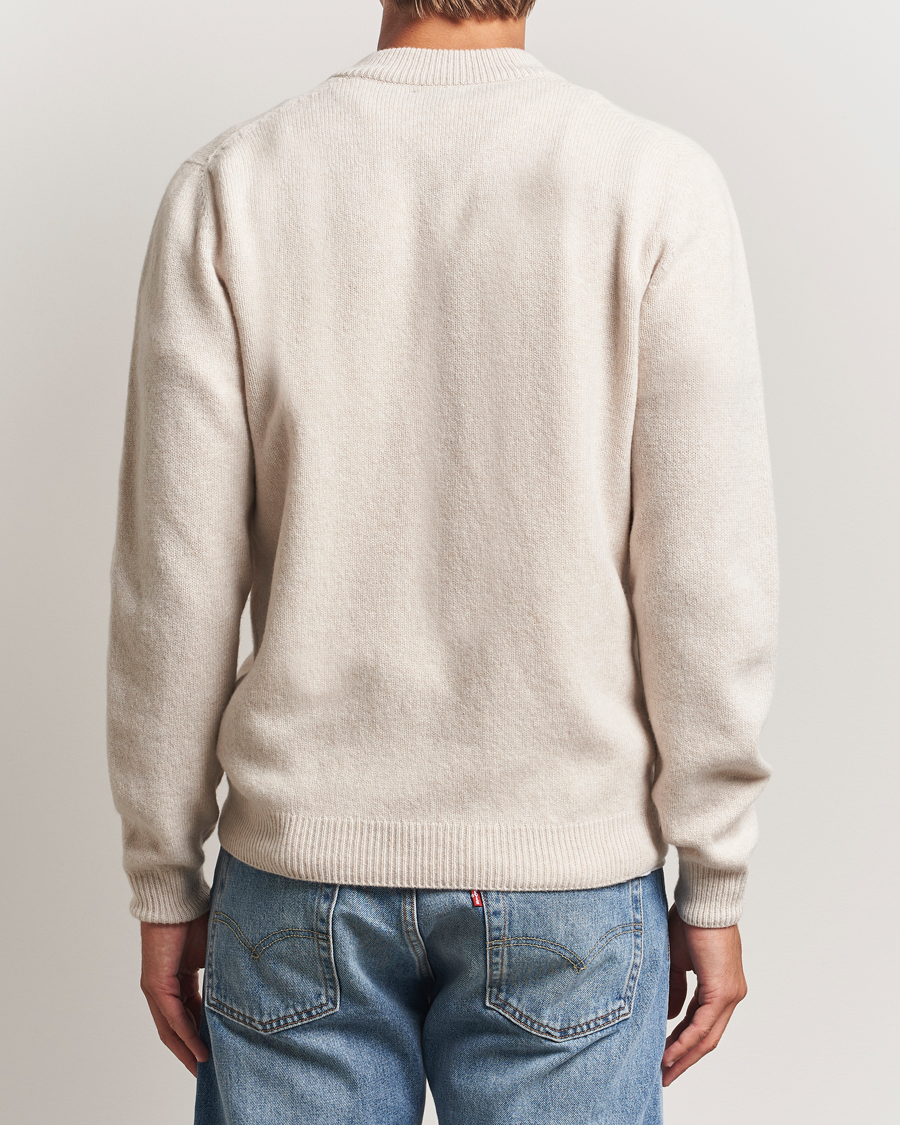 Men | Sweaters & Knitwear | Sunspel | Knitted Lambswool V-Neck Oatmeal Melange