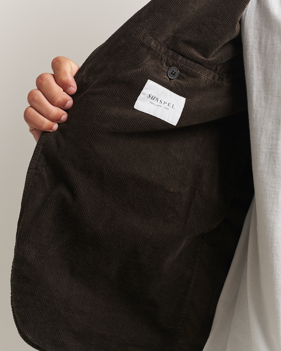 Men | Blazers | Sunspel | Relaxed Corduroy Blazer Coffee