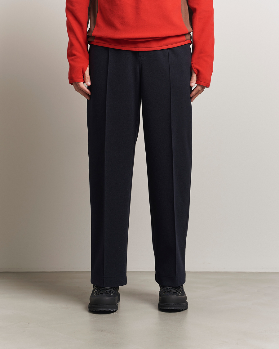 Men | Trousers | Moncler Grenoble | Brushed Cotton Drawstring Pants Navy