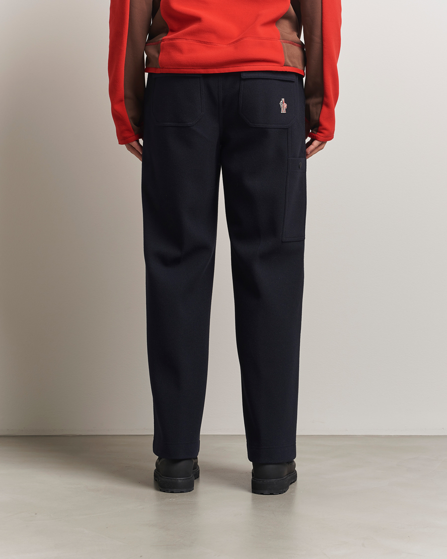 Men | Trousers | Moncler Grenoble | Brushed Cotton Drawstring Pants Navy